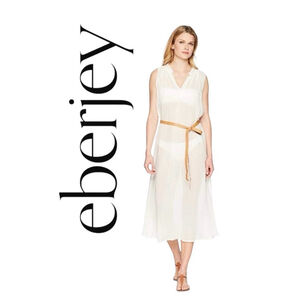 Eberjey SUMMER OF LOVE White Cover Up With Leather Belt Size M/L. NWT MSRP
$189